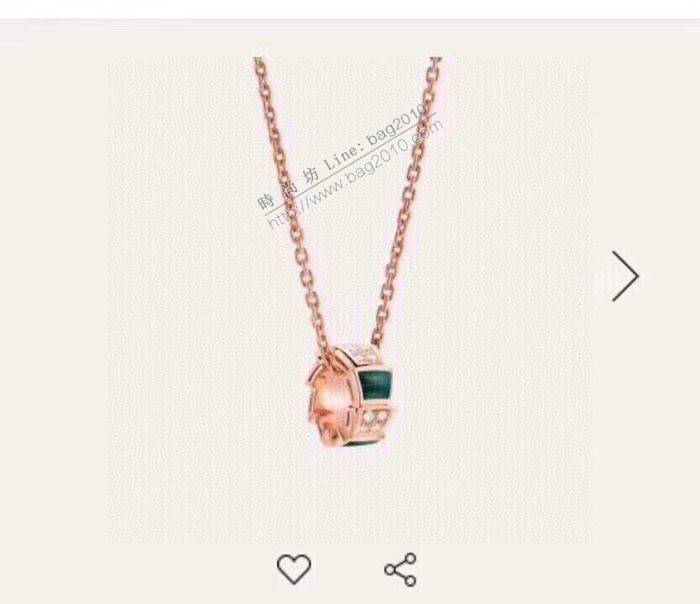 Bvlgari飾品 寶格麗蛇骨項鏈 祖母綠 項鏈  zgbq3006